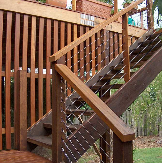 Brisbane decks and stairs, timber stairs